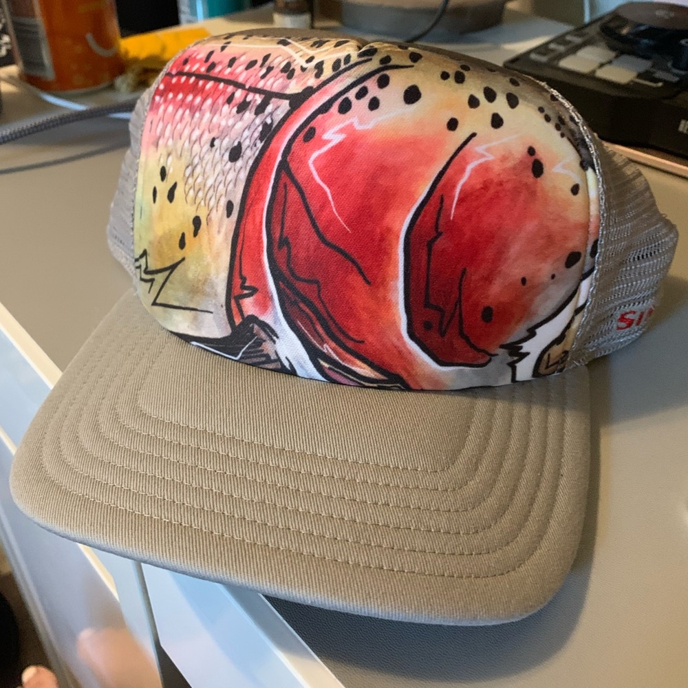 Simms rainbow trout trucker hat